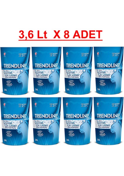 Kristal Silika Kedi Kumu - 3.6 Lt x 8 Adet ( 8 Li )