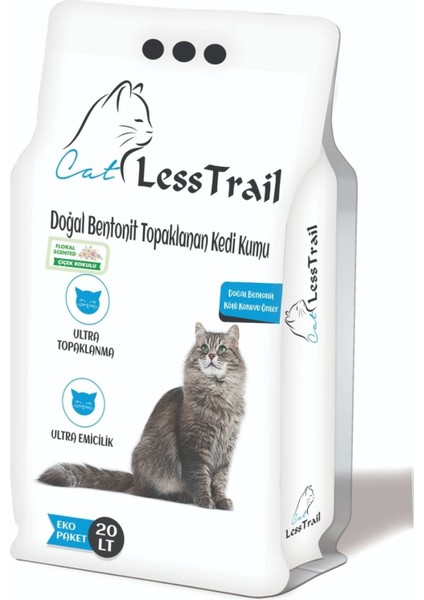 Trail 20 Lt Ince Tane Çiçek Kokulu Beyaz Bentonit Kedi Kumu