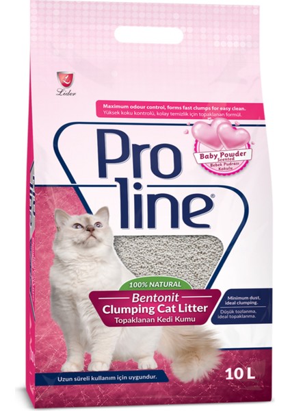 Pro Line Bebek Pudrası Kokulu Ince Taneli Kedi Kumu 10 Lt+Proplan Purina Yaş Mama fiyatları