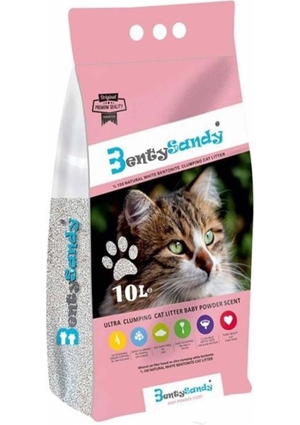 Benty Sandy 10 Lt Bebek Pudrası Kokulu Ince Kedi Kumu - 500014