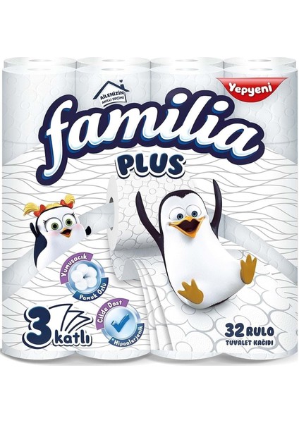 Plus Tuvalet Kağıdı 3 Katlı 32 Rulo x 4 Adet modelleri