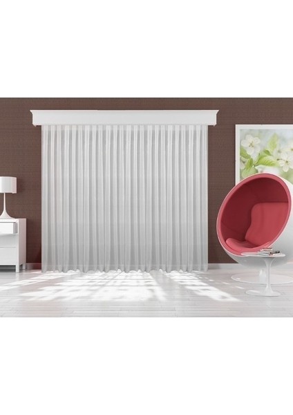 Keten Etekleri Kurşunlu 1-3 Sık Pileli 325 x 260 Cm Tül Perde