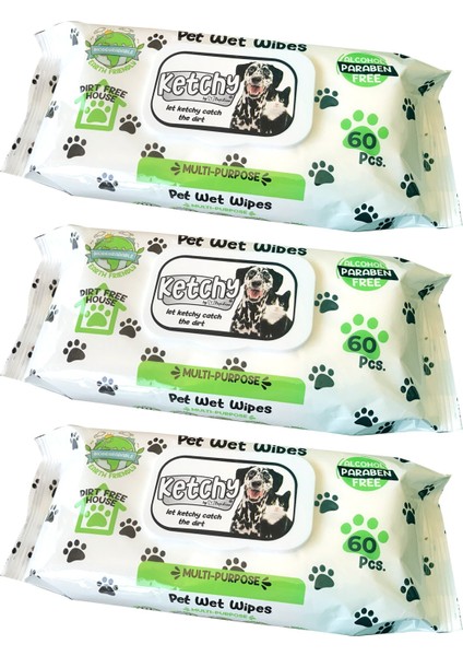 Kedi - Köpek Islak Mendili 60 Lı x 3 Adet