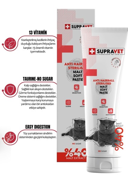 Sterilised Kısırlaştırılmış Kediler Için Malt Macun 100 gr