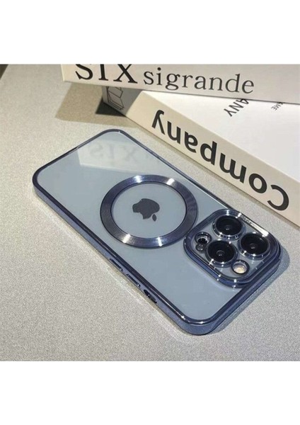 Apple Iphone 12 Pro Max Kılıf Kamera Lens Korumalı Logo Gösteren Halkalı Arkası Şeffaf Parlak Kenarlı