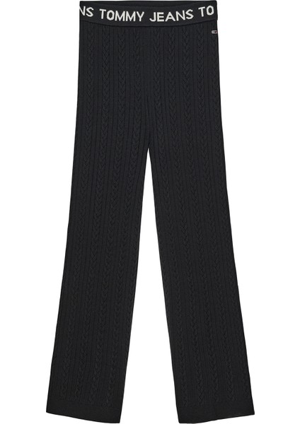 Normal Bel Dar Siyah Kadın Pantolon DW0DW14428BDS