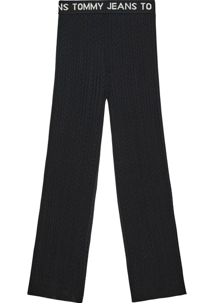 Normal Bel Dar Siyah Kadın Pantolon DW0DW14428BDS