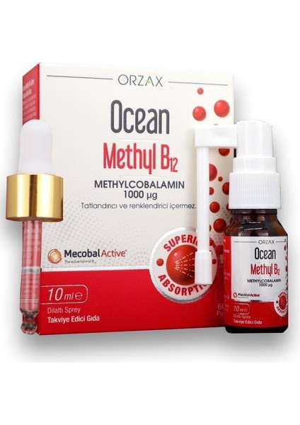 Ocean Ocean Methyl B12 1000 Mg 10 Ml Dilaltı Sprey / 66 Doz fiyatları