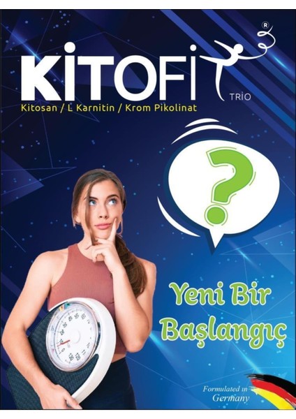 Kitofit Trio (Kitosan, L-Karnitin, Krom Pikolinat) 60 Kapsül ( Diyet Detox )