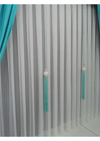 Zincir Desenli Etekleri Kurşunlu 1-2,5 Normal Pileli 125 x 260 Cm Tül Perde