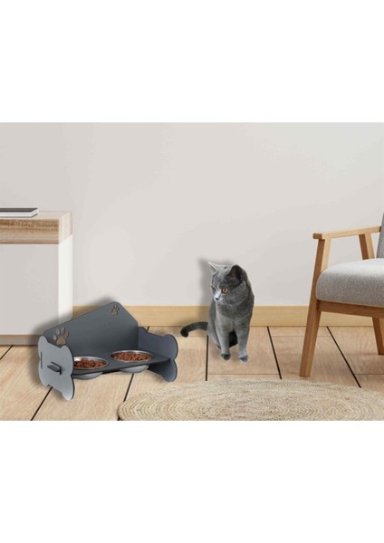 Kedi Mama Kabı Füme Kemikli Kedi Mama ve Su Kabı Kedi Yemek Kabı indirimleri