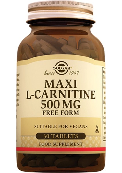 Maxi L Carnitine 500 Mg 30 Tablet (Maksi Karnitin)