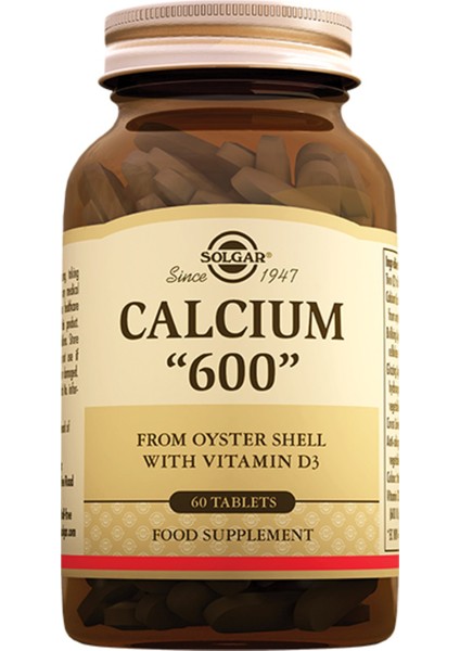 Calcium 600 Mg Oyster 60 Tablet (Kalsiyum) Skt:07-2025