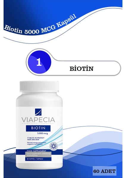 Biotin 5000 Mcg 60 Adet