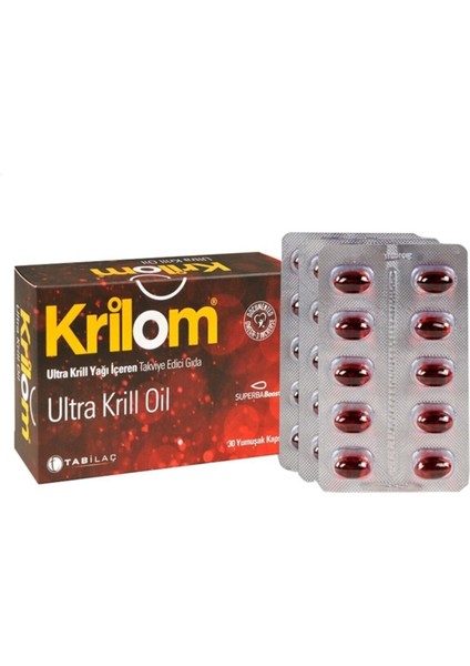 Krilom Ultra Krill Oil Takviye Edici Gıda 30 Yumuşak Kapsül