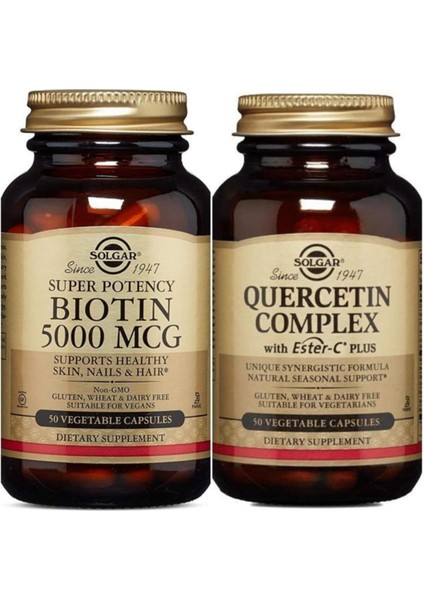 Biotin 5000 Mcg 50 Kapsül+ Quercetin Complex With Ester-C Plus 50 Tablet