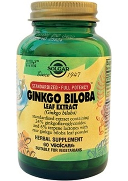 Ginkgo Biloba Leaf Extract 60 Kapsül