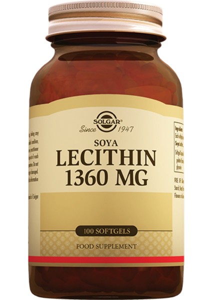 Soya Lecithin 1360 Mg 100 Kapsül