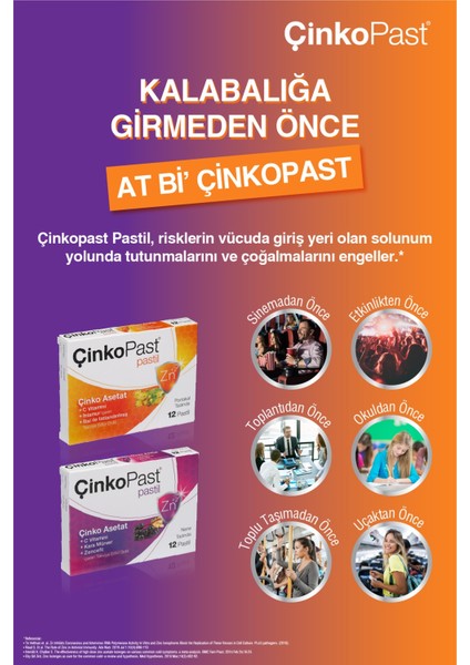 Zencefil & Karamürver Çinko Asetat Pastil 3'Lü Set 36 Adet