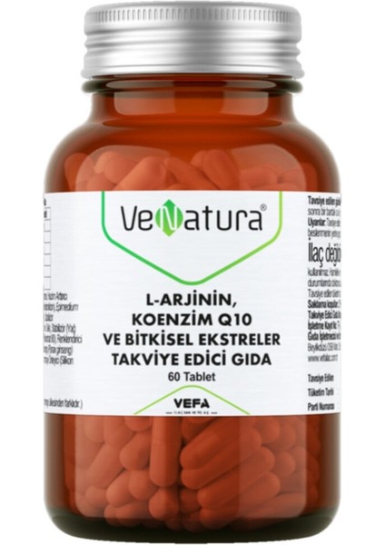 L-Arjinin Koenzim Q10 Ve Bitkisel Ekstreler 60 Kapsül
