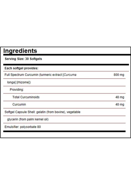 Curcumin Full Spectrum 185x 30 Tablet