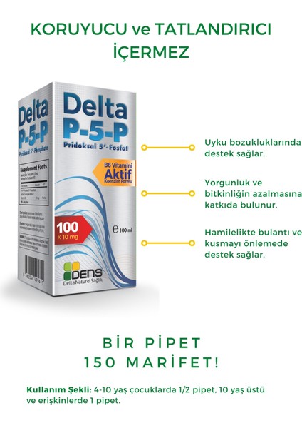 Delta P-5-P , Pridoksal 5-Fosfat 100 Ml Av104 fiyatları