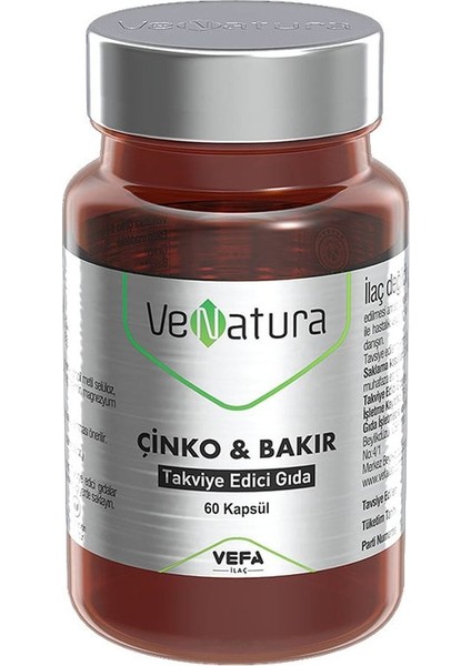 Çinko & Bakır 60 Kapsül
