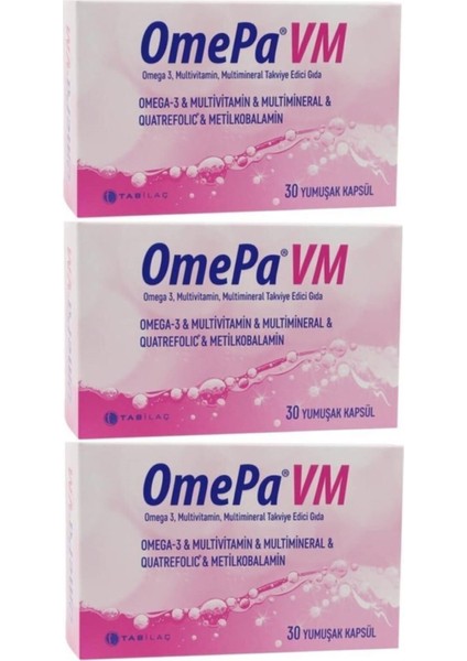 Tab Omepa Vm Omega 3 - Multivitamin - Multimineral 30 Kapsul X 3 Adet