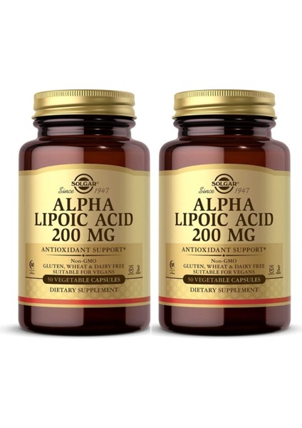 Alpha Lipoic Acid 200 Mg 50 Kapsül 2 Adet