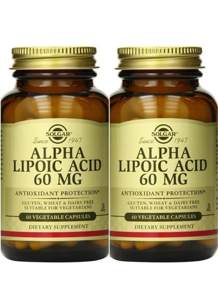Alpha Lipoic Acid 60 Mg 60 Kapsül 2 Adet