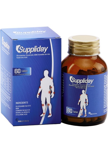 60 Tablet Glukozamin Kondroitin Msm Hyaluronik Asit Içeren Takviye Edici Gıda