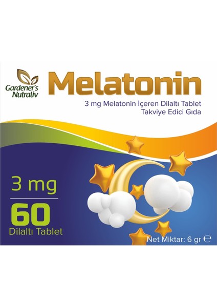 s Nutraliv Gardener's Nutralive 3 Mg. Dilaltı Melatonin 60 Tablet