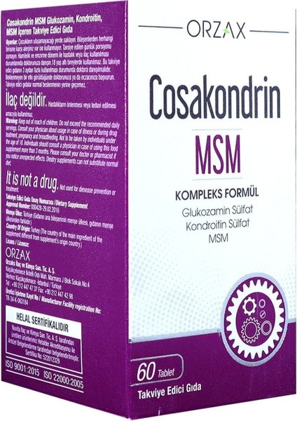 Msm 60 Tablet Kireç Eklem Kemik