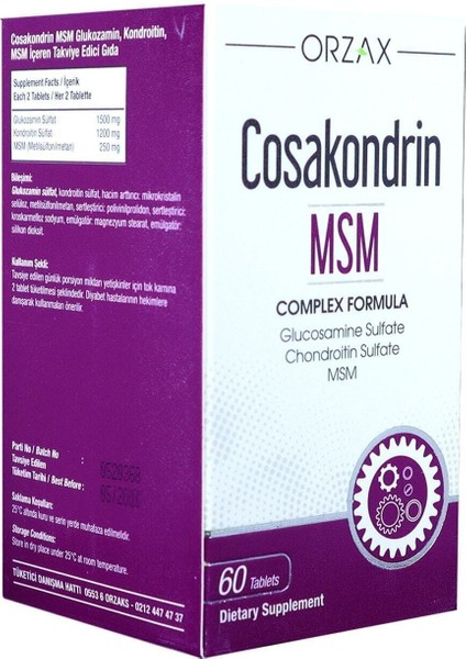Msm 60 Tablet Kireç Eklem Kemik modelleri