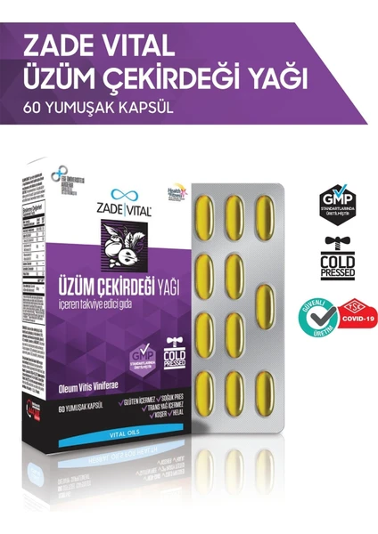 Zade Vital Üzüm Çekirdeği Yağı Blister 60 Kapsül