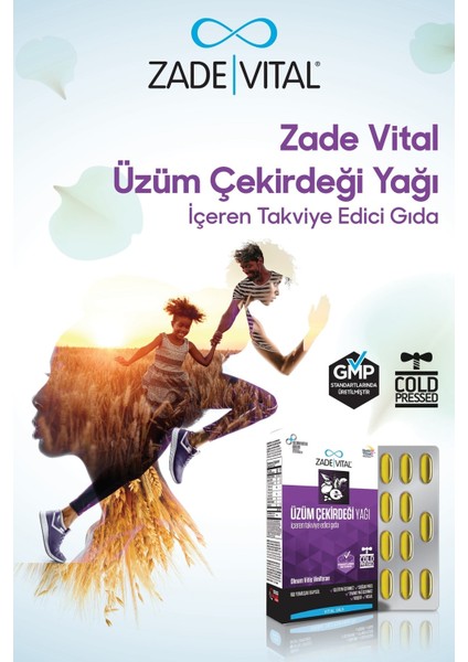 Zade Vital Üzüm Çekirdeği Yağı Blister 60 Kapsül