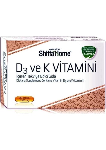 D3 Ve K Vitamini Içeren Takviye Edici Gıda Takviyesi 30 Kapsül