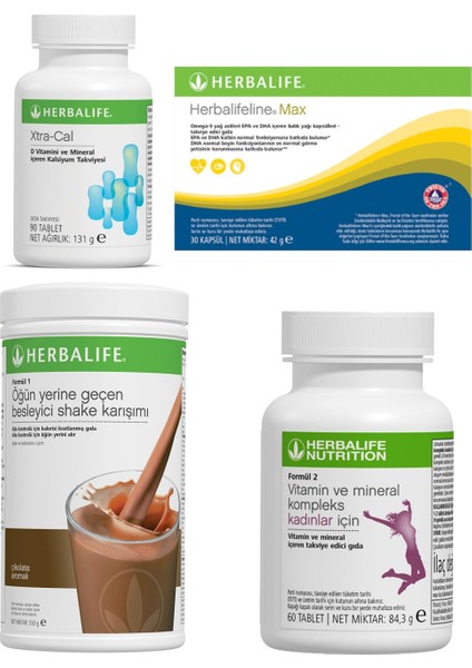 Yukarı Kadın Seti Çikolata Shake + Xtra-Cal + Omega 3 + Vitamin