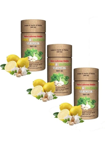 Nurs Lokman Hekim 3 Adet Limon Maydanoz Sarımsak Kürü 3 X 60 Soft Jel