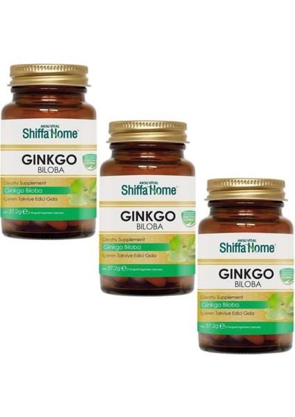 3 Adet Aksu Vital Ginkgo Biloba Ginko Biloba 60 Kapsül X 3 X 620 Mg