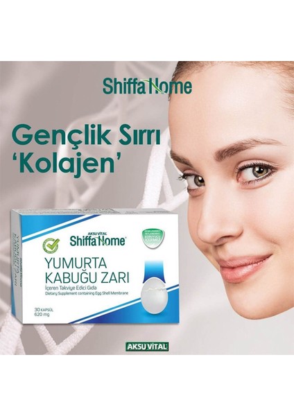 Shiffa Home 2 Adet Aksuvital Yumurta Kabuğu Zarı 620mg 30 Kapsül