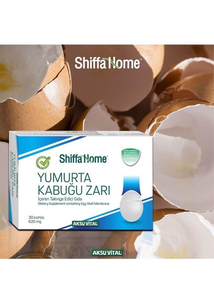 Shiffa Home 2 Adet Aksuvital Yumurta Kabuğu Zarı 620mg 30 Kapsül