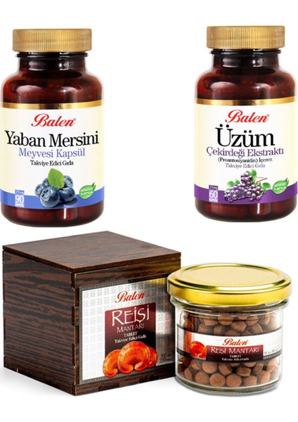Üzüm Çekirdeği Yaban Mersini Reishi Mantarı