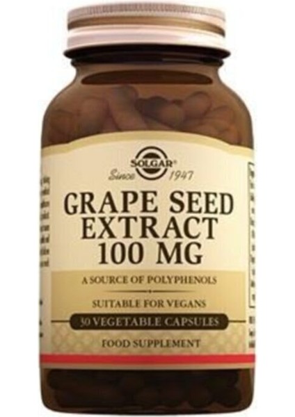 Grape Seed Extract 100 Mg 30 Kapsül