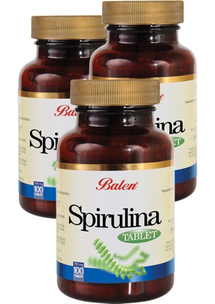 Spirulina Tablet 100 X 740 Mg Siprulina Yosun Alg - 3 Kutu