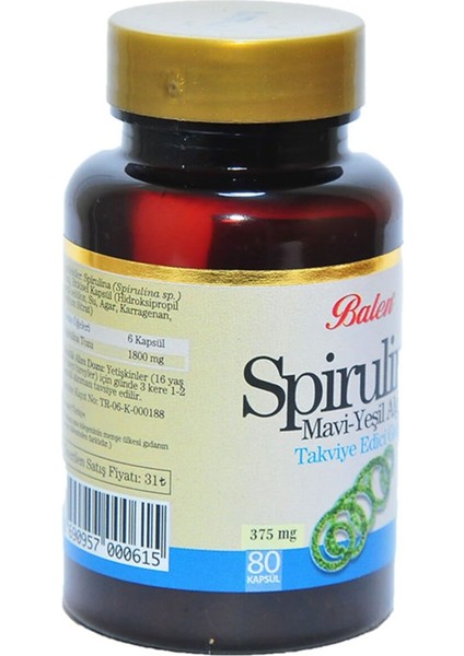 Spirulina 80 Kapsül indirimleri