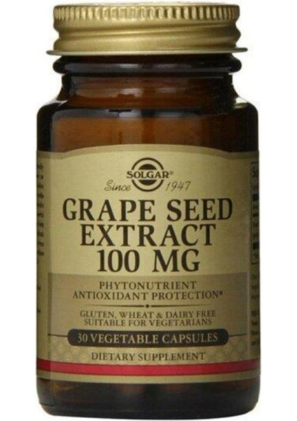 Grape Seed Extract 100 Mg 30 Capsules
