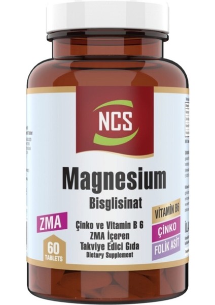 Zma 60 Tablet Magnesium Çinko Vitamin B6 Folic Acid