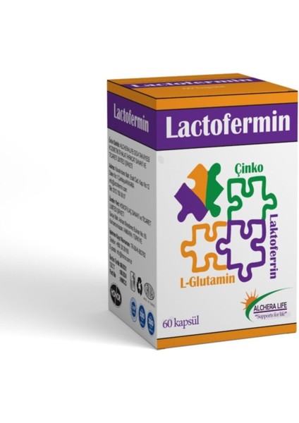 Alcheralife Lactofermin Laktoferrin - Glutamin - Çinko 60 Kapsül