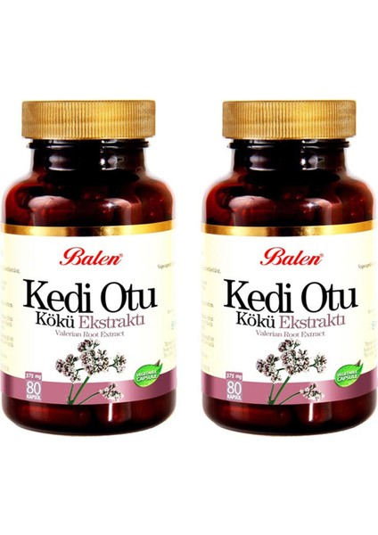 Kedi Otu Kökü Ekstraktı (Valerian Root) 375 Mg 80 Kapsül 2 Adet